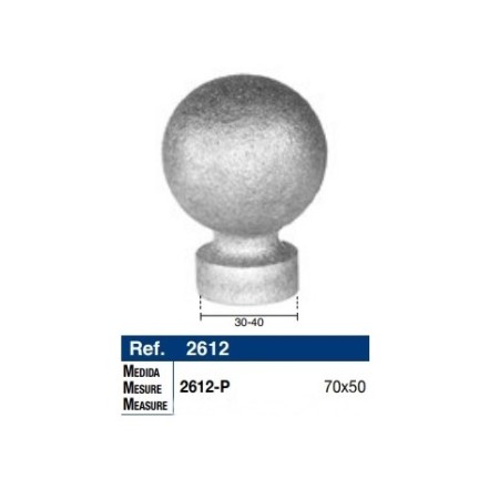 BOLA DE HIERRO FUNDIDO CON PEANA DE 70x50xØ30mm