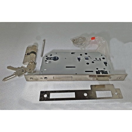 CERRADURA DE EMBUTIR TESA 2030/50/HN CON FRENTE Y BOMBILLO NÍQUELADO