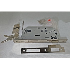 CERRADURA DE EMBUTIR TESA 2030/60/HN CON FRENTE Y BOMBILLO NÍQUELADO