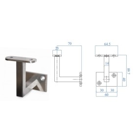 SOPORTE EN ACERO INOXIDABLE PARA PASAMANOS DE TUBO CUADRADO