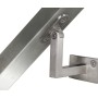 SOPORTE EN ACERO INOXIDABLE PARA PASAMANOS DE TUBO CUADRADO Y RÓTULA PARA GRADOS.