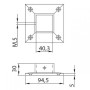 BASE DE ANCLAJE DE ACERO INOXIDABLE PARA TUBO DE 40x40mm