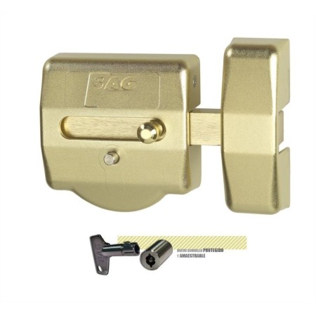 CERROJO SAG DE ALTA SEGURIDAD LATONADO CSI LLAVE TS + BOTÓN