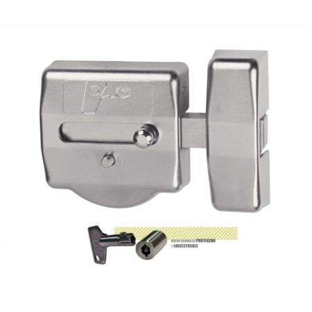 CERROJO SAG DE ALTA SEGURIDAD CROMADO CSI LLAVE TS + BOTÓN