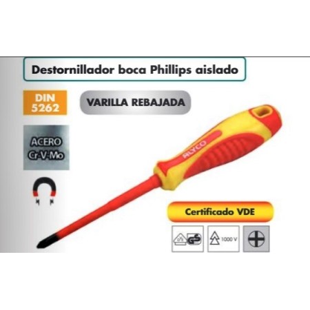 DESTORNILLADOR ALYCO AISLADO PH2x100mm 1000V   Cod. 119312
