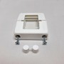 ABRAZADERA BLANCA PARA TUBO 60 X 40 DE VALLA PLEGADA, PARA CERRAMIENTO BLANCO