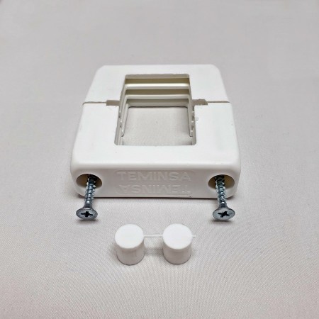 ABRAZADERA BLANCA PARA TUBO 60 X 40 DE VALLA PLEGADA, PARA CERRAMIENTO BLANCO