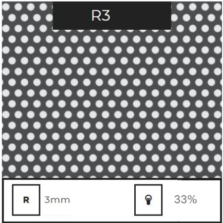 CHAPA PERFORADA AGUJERO REDONDO DE 3MM, ESPESOR 2MM DE 2000 X 1000