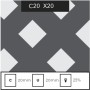 CHAPA PERFORADA DECOR. ROMBO LISO DE 20X20MM, CALLE DE 20MM, ESPESOR 1,5MM DE 2000 X 1000
