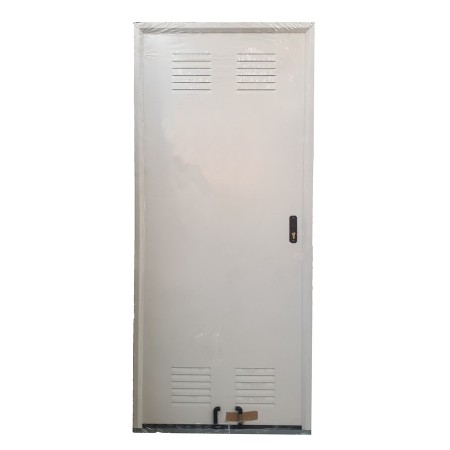 PUERTA PEATONAL TRASTERO LACADA BLANCA C/ VENTILACION DE 790 X 2000 APERTURA IZQUIERDA
