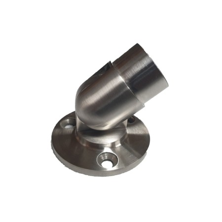 Anclaje a suelo de acero inoxidable para tubo de 42,4mm con rotula y placa de 83mm ref. E4483