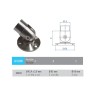 Anclaje a suelo de acero inoxidable para tubo de 42,4mm con rotula y placa de 83mm ref. E4483