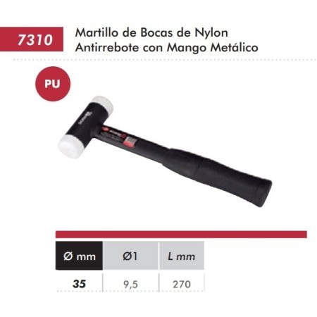 MARTILLO DE BOCAS DE NYLON DOGHER DE Ø35mm REF. 7310-35