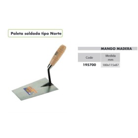 PALETA ALYCO RECTA MODELO NORTE 190x118x90mm CON MANGO DE MADERA REF. 195705