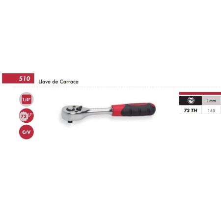 LLAVE DE CARRACA DE 1/4" DOGHER 72 dientes REF. 510-001