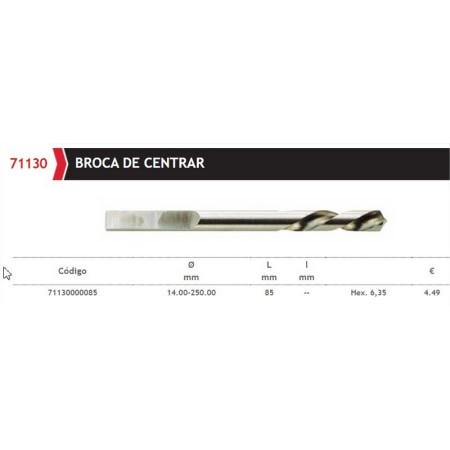 BROCA PILOTO PARA CORONA KOMET DE Ø6x85mm HSS REF.7113