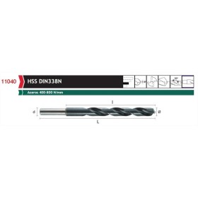 BROCA REBAJADA HSS DIN.338 DE 14X160mm. REF.1104