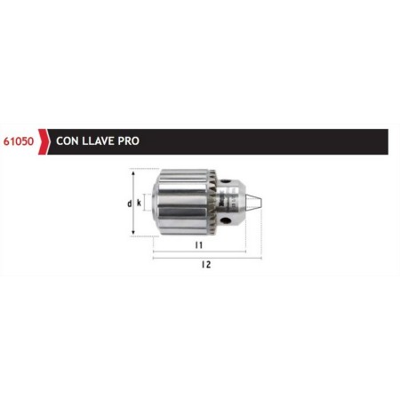 PORTABROCAS CON LLAVE HEPCY DE 1,5-13mm HEMBRA (1/2x20) ref.6105