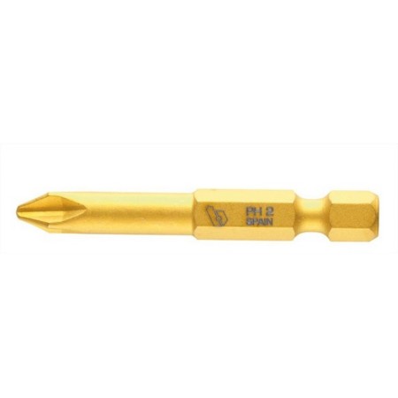 PUNTA DE ATORNILLAR BIANDITZ TITANIO DE 1/4" PHILLIPS PH2x50mm.
