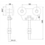 COLGADERO ESTEBRO PARA U-60 E450 DOBLE PARA PUERTAS HASTA 450Kg COD. 4675