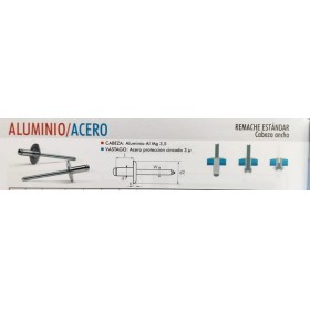 REMACHE DE ALUMINIO BRALO DE CABEZA ANCHA DE 4,8x12mm CAJA DE 250uds.