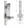 CERRADURA DE EMBUTIR CVL 1970N/40/2 FRENTE EN HIERRO LATONADO