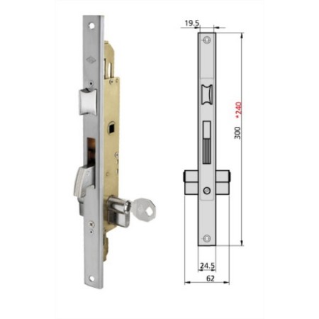 CERRADURA CVL DE 3 PUNTOS PARA VARILLAS REF. 3994/25/6L