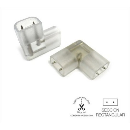 CONECTOR (EMPALME) A 90º PARA TIRA DE LED DE 220V