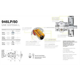 CERROJO FAC LLAVE ALTA SEGURIDAD 946-LP/80 UVE NÍQUEL ref. 01240