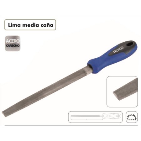 LIMA MEDIACAÑA BASTA 04"x100mm CON MANGO ALYCO COD. 197509