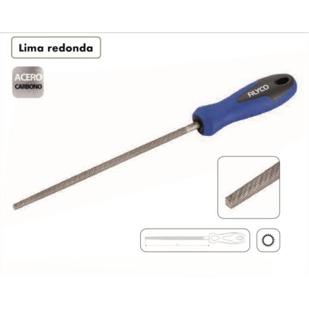 LIMA REDONDA BASTA 10"x250mm CON MANGO ALYCO COD. 197721