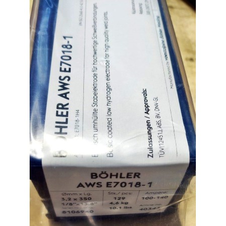 ELECTRODO BOHLER BÁSICO AWS E7018-1 Ø3,2x350mm PAQUETE DE 120ud