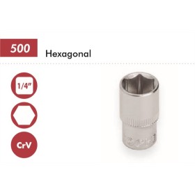 LLAVE VASO CON BOCA HEXAGONAL DE 1/4" DOGHER DE 13mm COD. 500-13