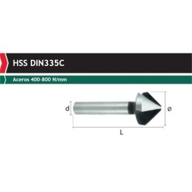 AVELLANADOR HSS 90º DIN.335C DE 16.50mm. REF.5116