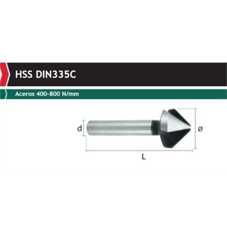 AVELLANADOR HSS 90º DIN.335C DE 16.50mm. REF.5116