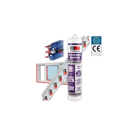 SILICONA NEUTRA PROFESIONAL QS TECNOSIL N-80 ALTAS PRESTACIONES COLOR NEGRO RAL 9005