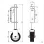RUEDA GAYNER CON MUELLE DIAMETRO 100mm CON SOPORTE DE 375mm DE LARGO ref. 82-195