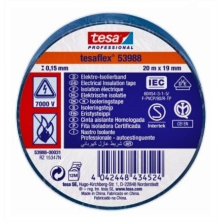 CINTA AISLANTE TESATAPE 19mmx20m COLOR AZUL