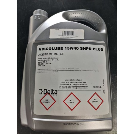 ACEITE PARA MOTOR 15W40 VISCOLUBE SHPD PLUS (GARRAFA 5 Lts.)