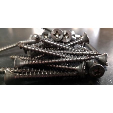 TORNILLO INOXIDABLE A2 ROSCA MADERA AVELLANADO DIN.7505A DE 6x70mm(€/100uds)