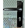MANIVELA CLOVAN CON PLACA DE 50x230mm LACADA EN NEGRO Y CON BOCALLAVE A 70mm