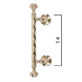 TIRADOR DE LATÓN DE 250mm CURVO/DESPLAZADO SALOMÓNICO