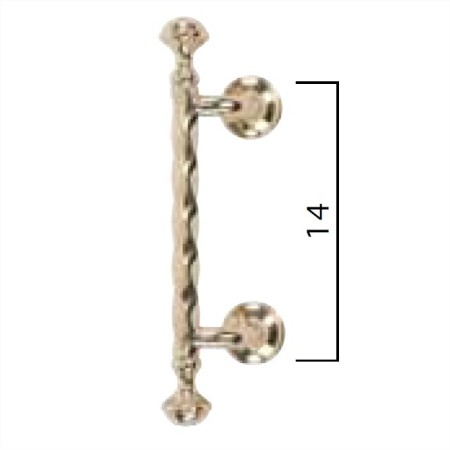 TIRADOR DE LATÓN DE 250mm CURVO/DESPLAZADO SALOMÓNICO