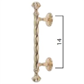 TIRADOR DE LATÓN DE 250mm RECTO SALOMÓNICO