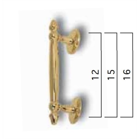 TIRADOR DE LATÓN DE 240mm RECTO ref. 1112