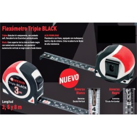 FLEXOMETRO MEDID TRIPLE BLACK 8mx25mm