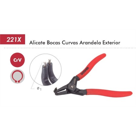 ALICATE SEEGER DOGHER CURVO EXTERIOR PRO 170mm ref. 221X-180