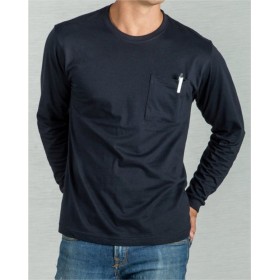 CAMISETA WAX MANGA LARGA 100% ALGODÓN CON PUÑOS Y BOLSILLO TALLA "L"