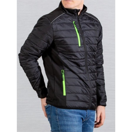 CHAQUETA COSMOS NEGRA/FLÚOR VERDE LIGERA Y ACOLCHADA TALLA "M"
