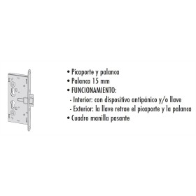 CERRADURA CISA MITO PANIC RESBALÓN/2 BULONES REF. 43130 65